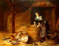 Pieter van den Bosch - A Woman scouring a Pot